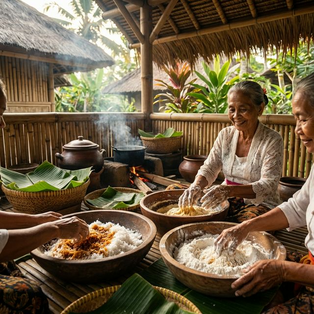 Crafting classic traditional Balinese cakes with local women