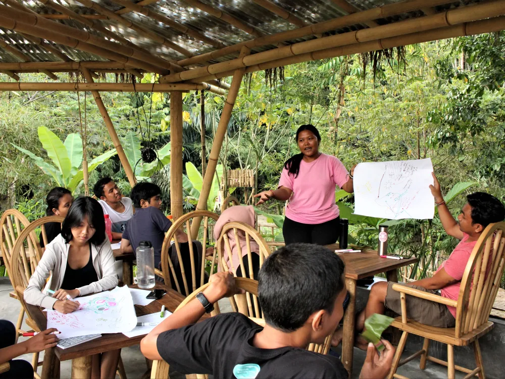 A community youth class in the village